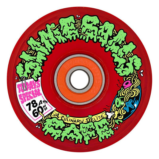 Slime Balls 60mm 78a SB Cafe Light Ups OG Slime Red Skateboard Wheels 4pk 5150 Skate Shop