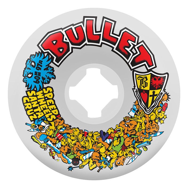 Slime Balls 60mm 97a Bullet Riot Vomits White Skateboard Wheels 4pk 5150 Skate Shop