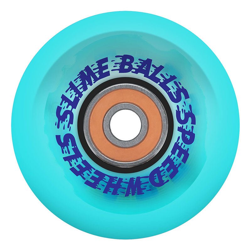 Slime Balls 66mm 78a Chrome Light Ups OG Slime Trans Blue Skateboard Wheels 4pk - 5150 Skate Shop