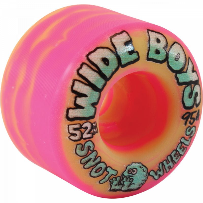 Snot 52mm 95a WIDE BOYS YELLOW/PINK SWIRL Skateboard Wheels 4pk - 5150 Skate Shop