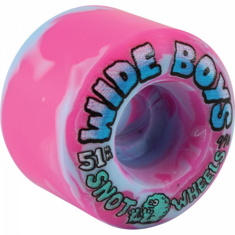 Snot Wheel Co. 51mm 99a WIDE BOYS ICE/PINK SWIRL Skateboard Wheels 4pk - 5150 Skate Shop