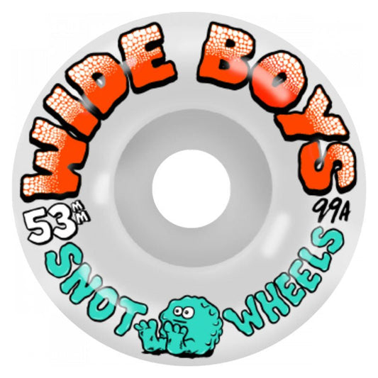 Snot Wheel Co. 53mm 99a WIDE BOYS WHITE GLOW Skateboard Wheels 4pk - 5150 Skate Shop