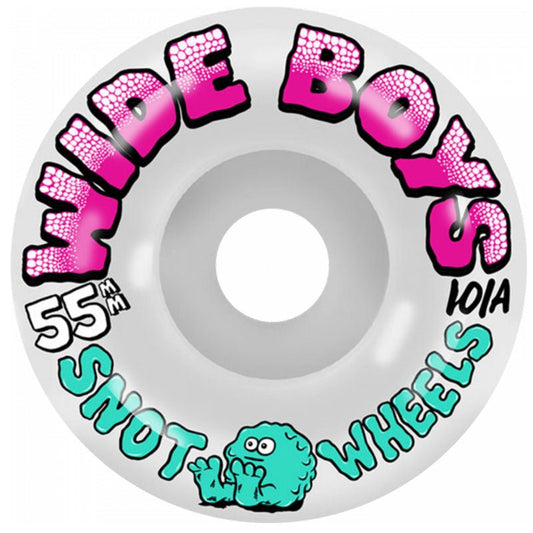 Snot Wheel Co. 55mm 101a WIDE BOYS WHITE GLOW Skateboard Wheels 4pk - 5150 Skate Shop