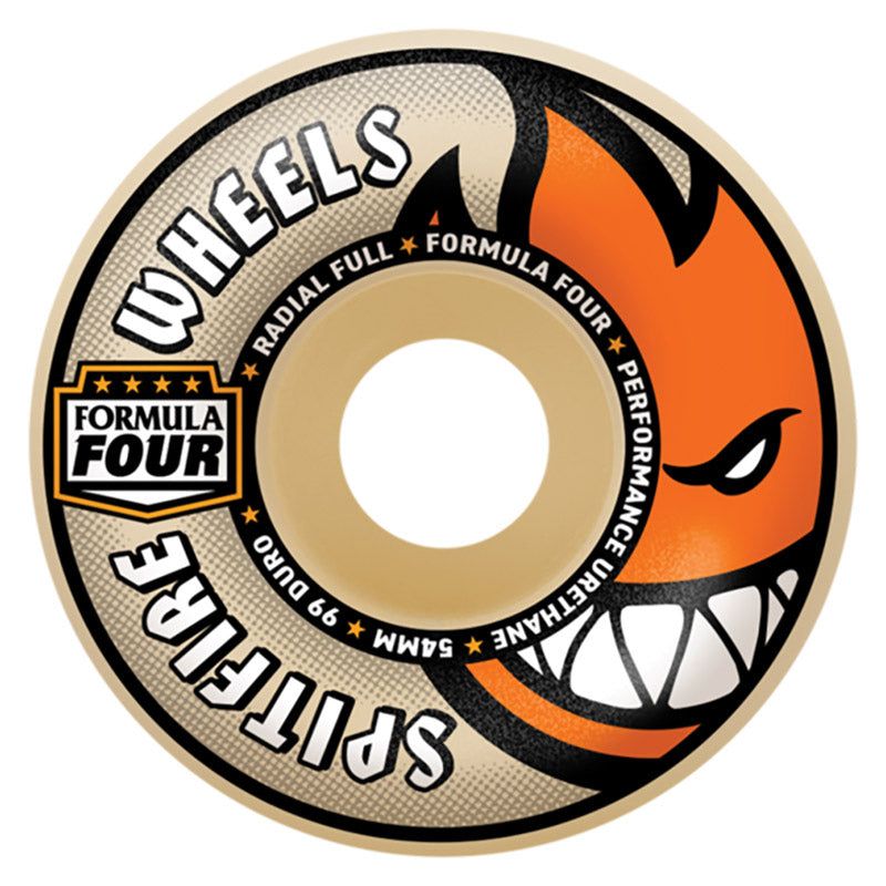 Spitfire 54mm 99a F499 RADIAL FULL NAT/ORG Skateboard Wheels 4pk 5150 Skate Shop