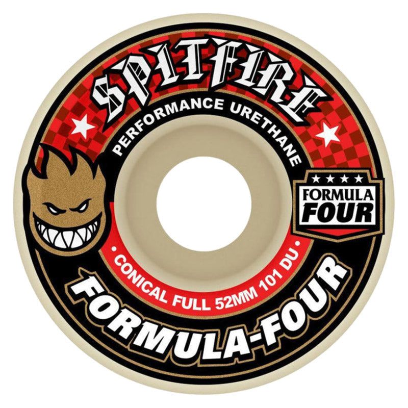 Spitfire F4 54mm 101a CONICAL FULL White W/Red Skateboard Wheels 4pk 5150 Skate Shop