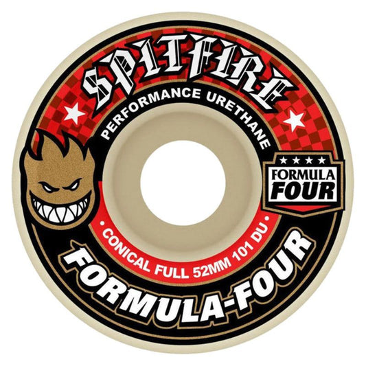 Spitfire F4 54mm 101a CONICAL FULL White W/Red Skateboard Wheels 4pk 5150 Skate Shop