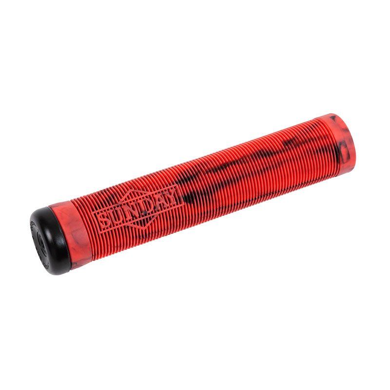 Sunday Cornerstone Grip Black/Red Swirl Bicycle Grips 5150 Skate Shop