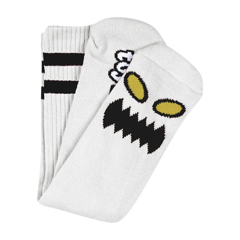 Toy Machine Monster Face White Crew Socks 1pr 5150 Skate Shop