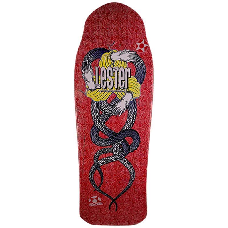 Tracker Deck 10.5" x 30.625" RED STAIN Lester Kasai Twin Dragon Skateboard Deck (On The Way)