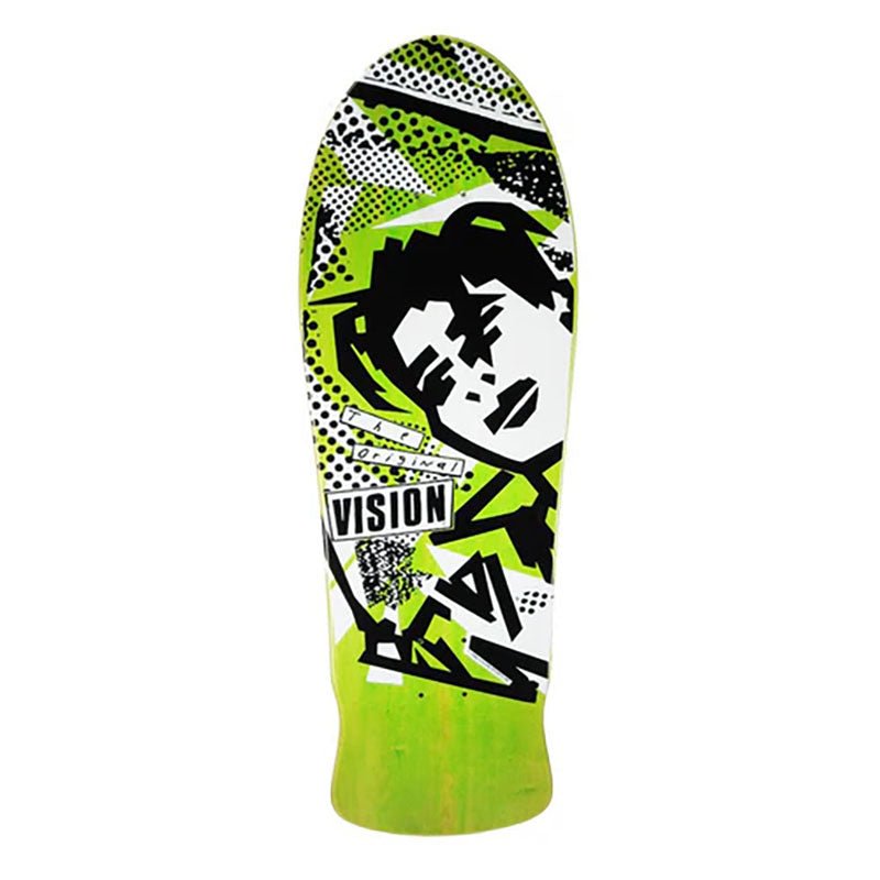 Vision 10" x 30" Original MG LIME STAIN Skateboard Deck