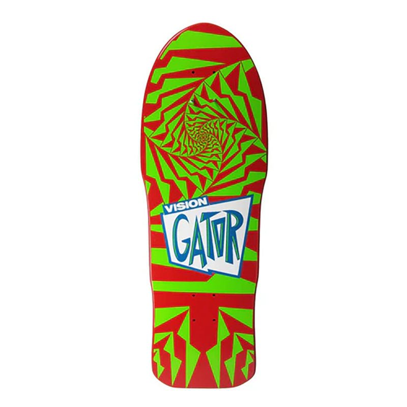 Vision 10.25" x 29.75" Gator II Red/Green Skateboard Deck - 5150 Skate Shop