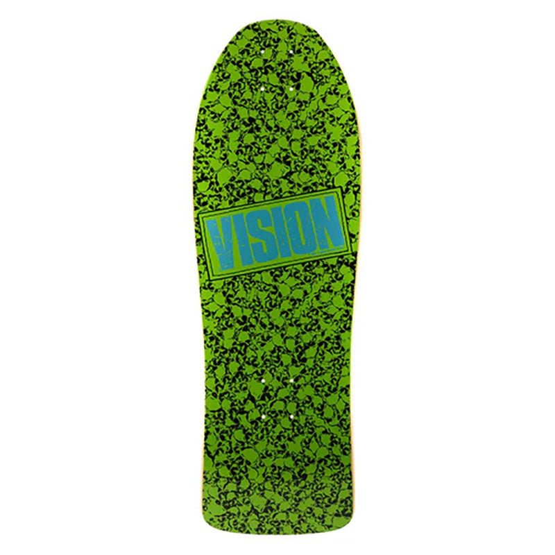 Vision 10"x 30" Punk Skull GREEN Skateboard Deck (ON THE WAY) - 5150 Skate Shop