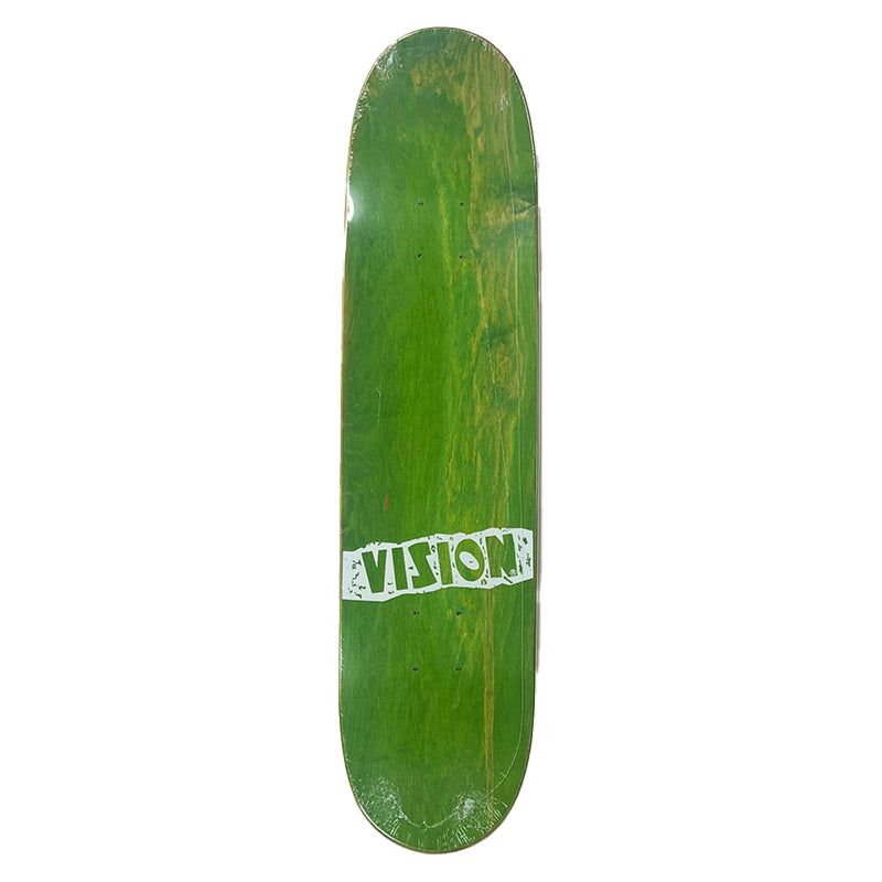 Vision 7.75" NOS OFFICIAL VISION HAND SCREENED Green Stain Skateboard Deck 5150 Skate Shop