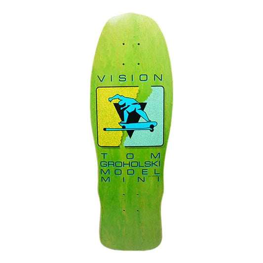 Vision 9.5" x 29.125" Groholski Hurricane Mini Green Stain Skateboard Deck 5150 Skate Shop