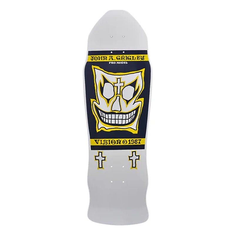 Vision 9.5" x 30" Grigley I WHITE DIP/YELLOW Skateboard Deck 5150 Skate Shop