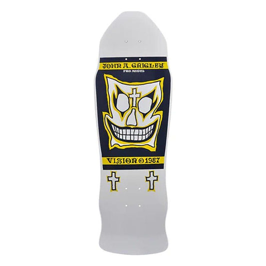 Vision 9.5" x 30" Grigley I WHITE DIP/YELLOW Skateboard Deck 5150 Skate Shop
