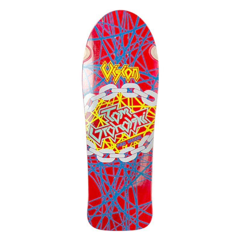 Vision  9.75" x 29.75" Groholski Heavy Metal (RED STAIN) Skateboard Deck 5150 Skate Shop