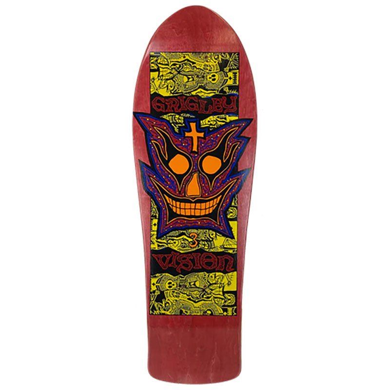 Vision 9.75" x 31" Grigley 3 RED STAIN Stain Skateboard Deck 5150 Skate Shop