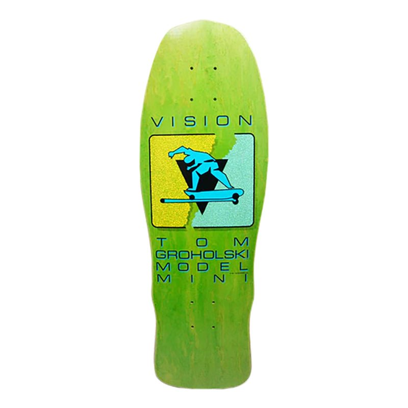 Vision 9.5" x 29.125" Groholski Hurricane Mini Green Stain Skateboard Deck