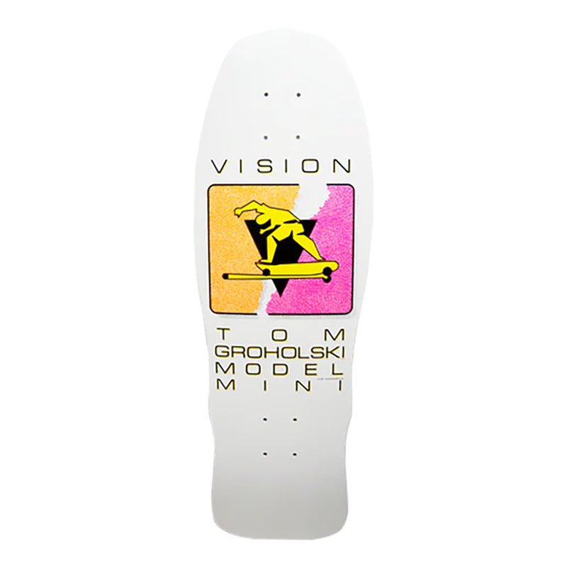 Vision 9.5" x 29.125" Groholski Hurricane Mini White Dip Skateboard Deck