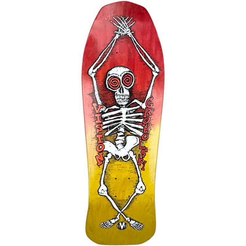 Vision Groholski Skeleton Limited Two Tone Red/Yellow Stain Deck - 10.25"x30" 5150 Skate Shop