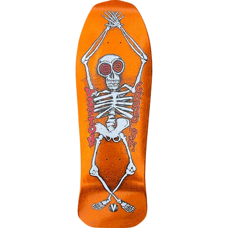 Vision 10.25"x 30" Groholski Skeleton Limited Orange Scratch Foil Skateboard Deck (ON THE WAY)