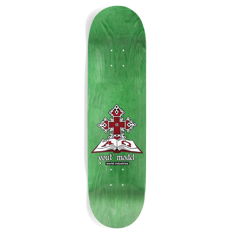 World Industries 8.5" x 32.2" GREEN STAIN Jeff Hartsel Yout Model Popsicle Deck