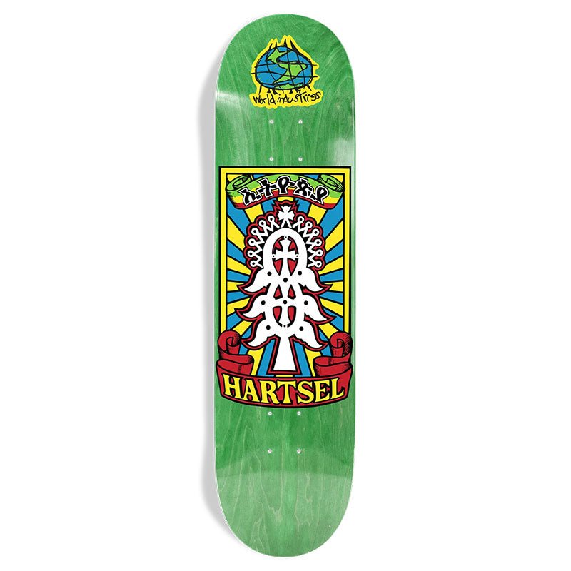 World Industries 8.5" x 32.2" GREEN STAIN Jeff Hartsel Yout Model Popsicle Deck