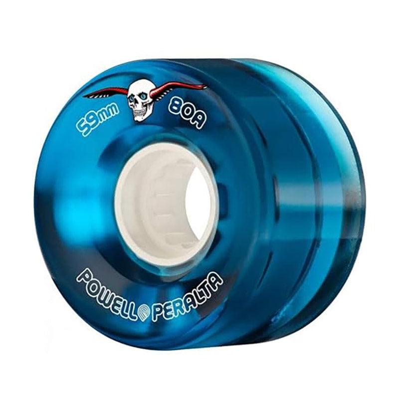 Powell Peralta  59mm 80a Clear Cruisers Blue Skateboard Wheels 4pk