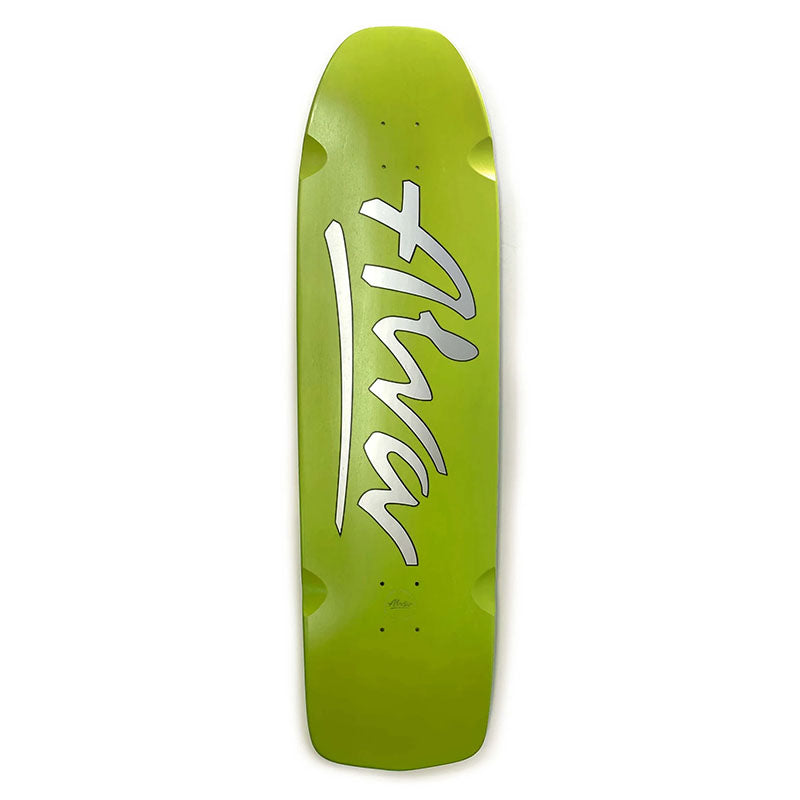 ALVA 10" x 36.25" Short Stuff Neon Yellow Dipped Shaped Wheel Wells Skateboard Deck