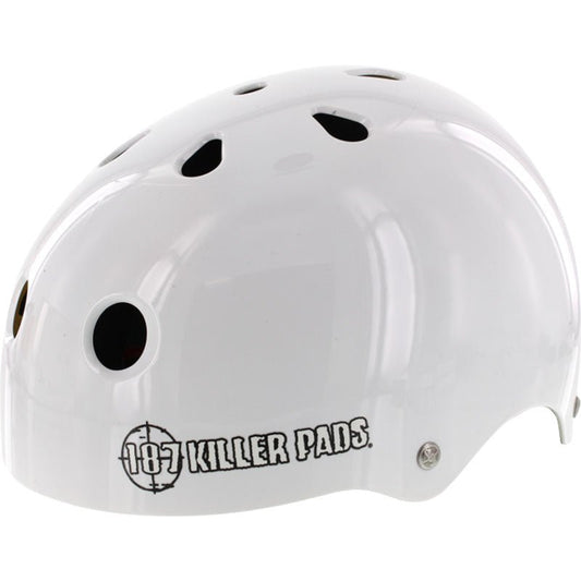 187 Killer Pads Small Pro SweatSaver Gloss White Helmet - 5150 Skate Shop