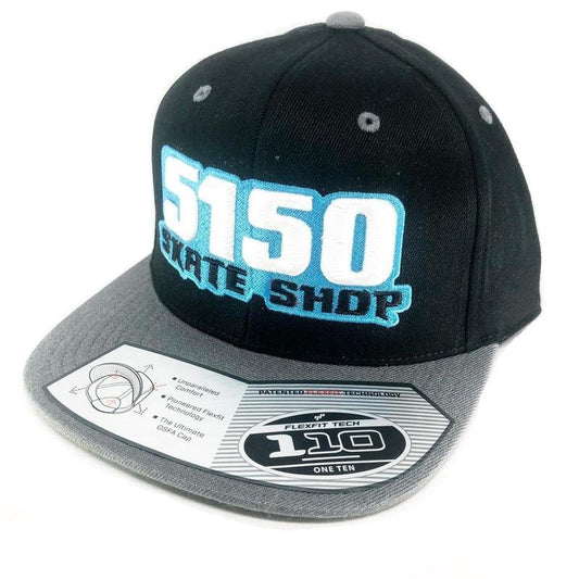 5150 Skate Shop #1 Flat Bill FlexFit Blue/White/Black Hat-5150 Skate Shop