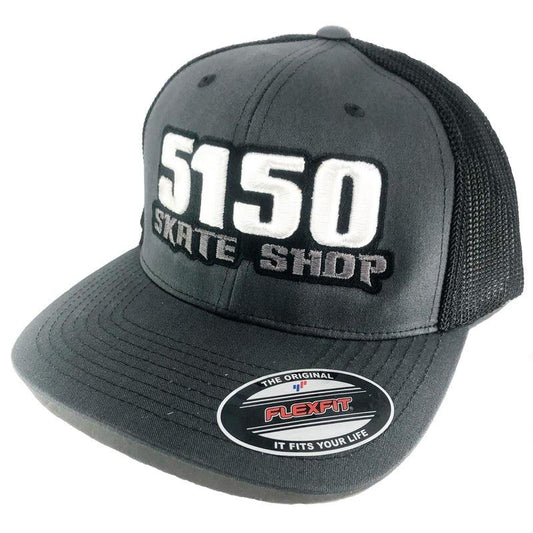 5150 Skate Shop #9 Mesh Back White/Black/Grey Hat-5150 Skate Shop