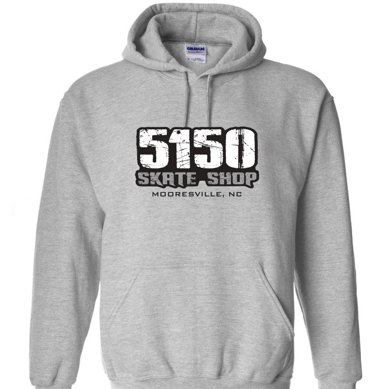5150 Skate Shop Gray Hoodies - 5150 Skate Shop