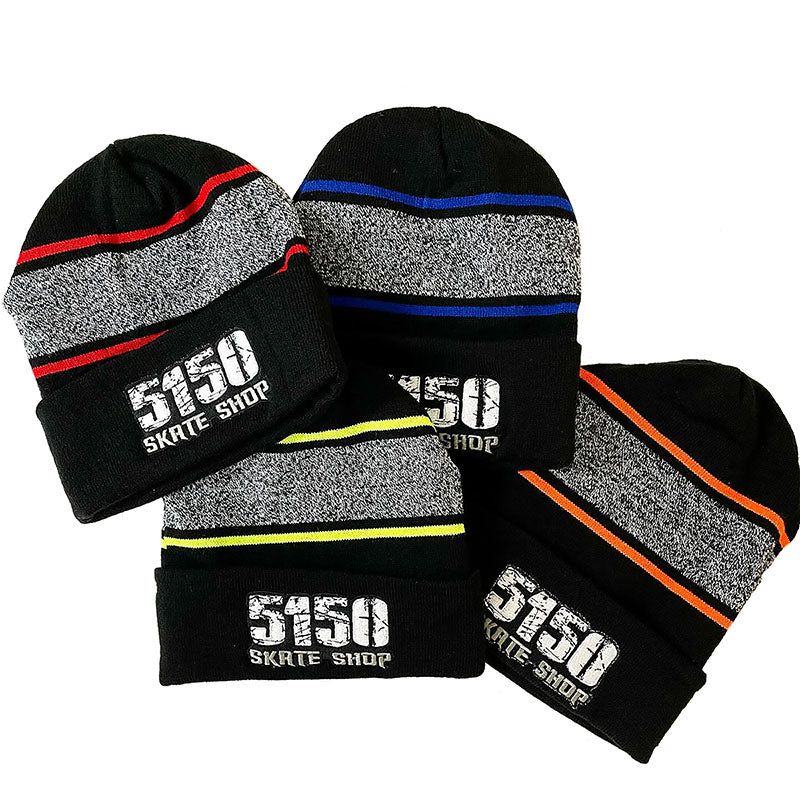 5150 Skate Shop Striped Collar Beanies 5150 Skate Shop