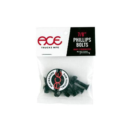ACE 7/8" Phillips Bolts Black Skateboard Hardware 5150 Skate Shop