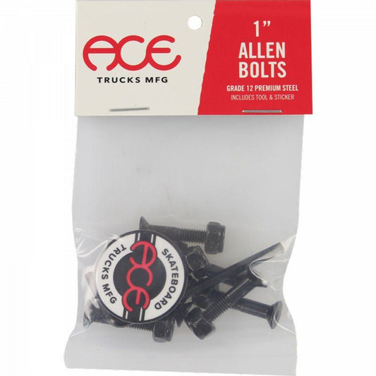 ACE Trucks 1" Allen Bolts Black Skateboard Hardware 5150 Skate Shop