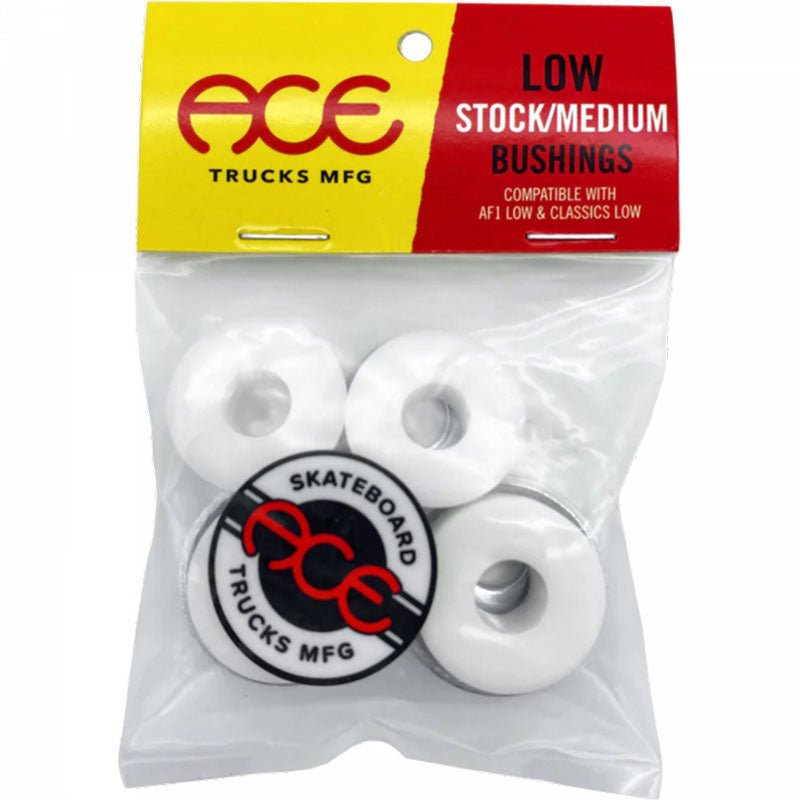 ACE Trucks 91a 86a Low Stock Medium White Skateboard Bushing Kit 2pr-5150 Skate Shop