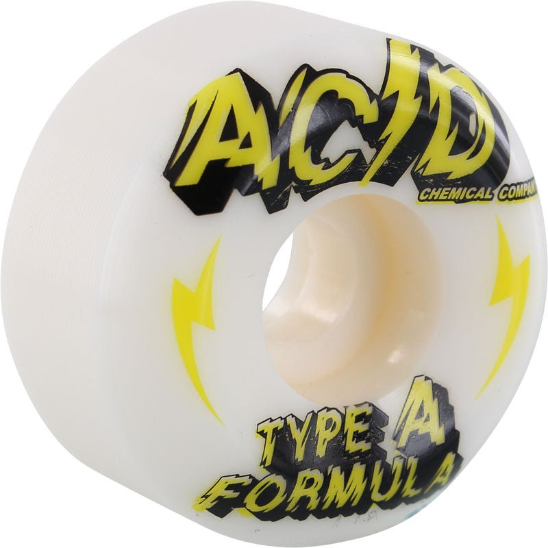 Acid 53mm 101a Type A Sidecut Power White Skateboard Wheels 4pk - 5150 Skate Shop