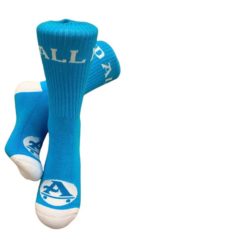 All-I-Need Skateboards Blue/White Crew Socks - 5150 Skate Shop