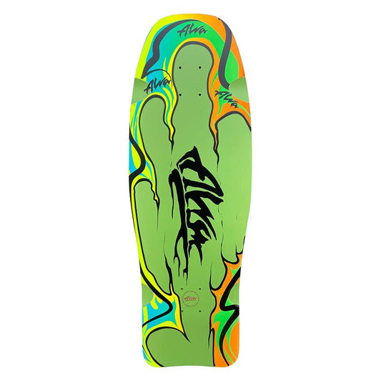 Alva 10.75" x 32" Green Aggression Fish Reissue Skateboard Deck - 5150 Skate Shop