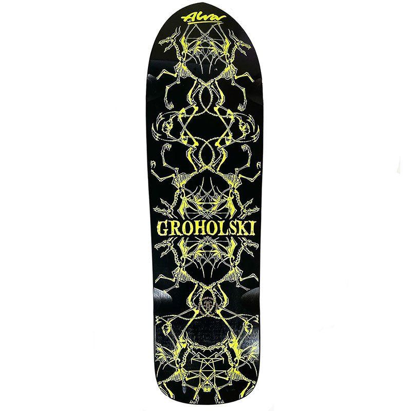 Alva 9.25" x 33.25" Black/Yellow Groholski Guest Skateboard Deck (Warped) 5150 Skate Shop
