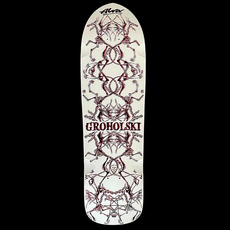 Alva 9.25" x 33.25" White/Black Red Groholski Guest Skateboard Deck 5150 Skate Shop