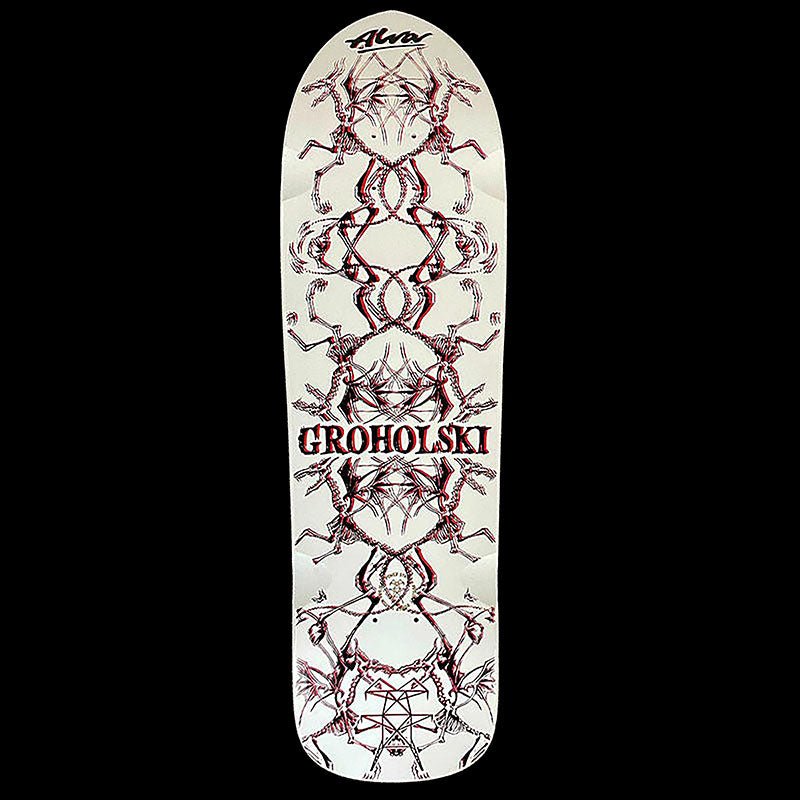 Alva 9.25" x 33.25" White/Black Red Groholski Guest Skateboard Deck-5150 Skate Shop