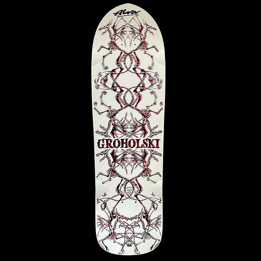 Alva 9.25" x 33.25" White/Black Red Groholski Guest Skateboard Deck - 5150 Skate Shop