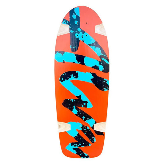 Alva Splatter Re-Issue Orange With Black and Blue Skateboard Deck - 5150 Skate Shop