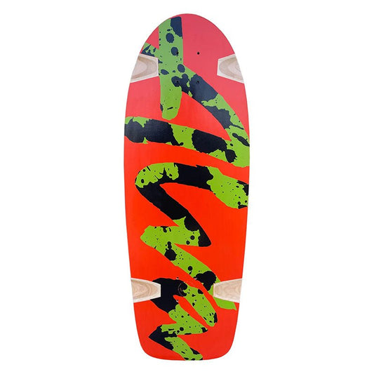 Alva Splatter Re-Issue Orange With Green and Black Skateboard Deck - 5150 Skate Shop