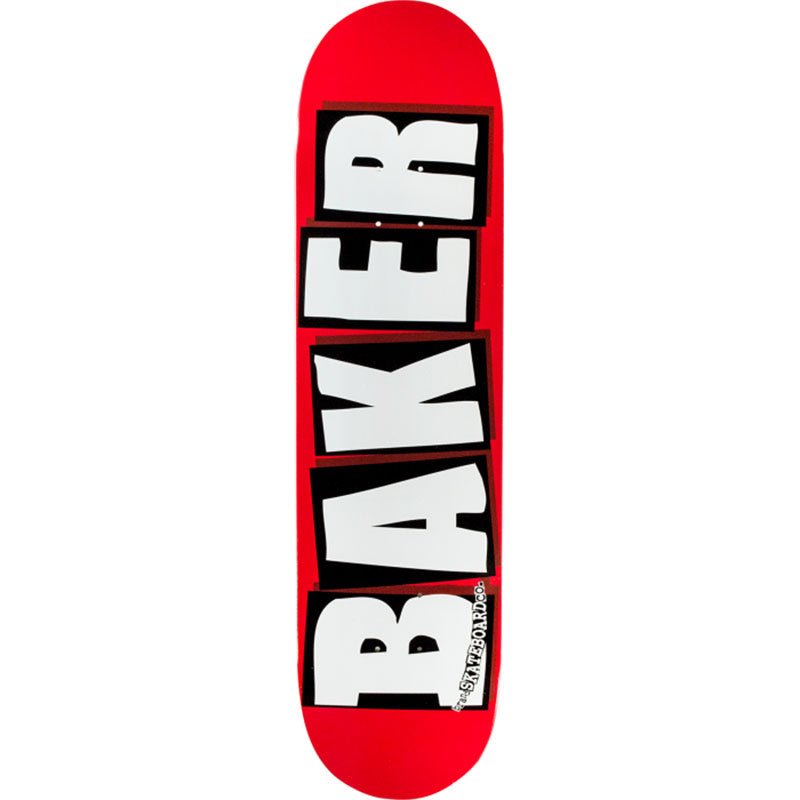 Baker 8.5" RED/WHITE Brand Logo Skateboard Deck-5150 Skate Shop