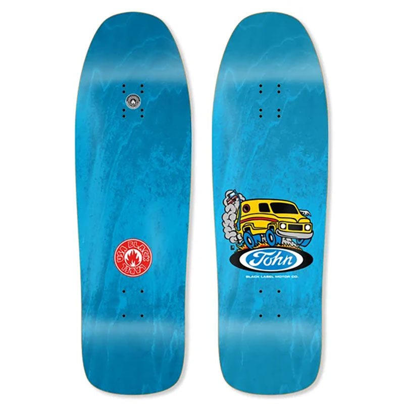 Black Label 9.88" x 32.2" Lucero Man Van 90 Reissue Blue Stain Shaped Skateboard Deck-5150 Skate Shop