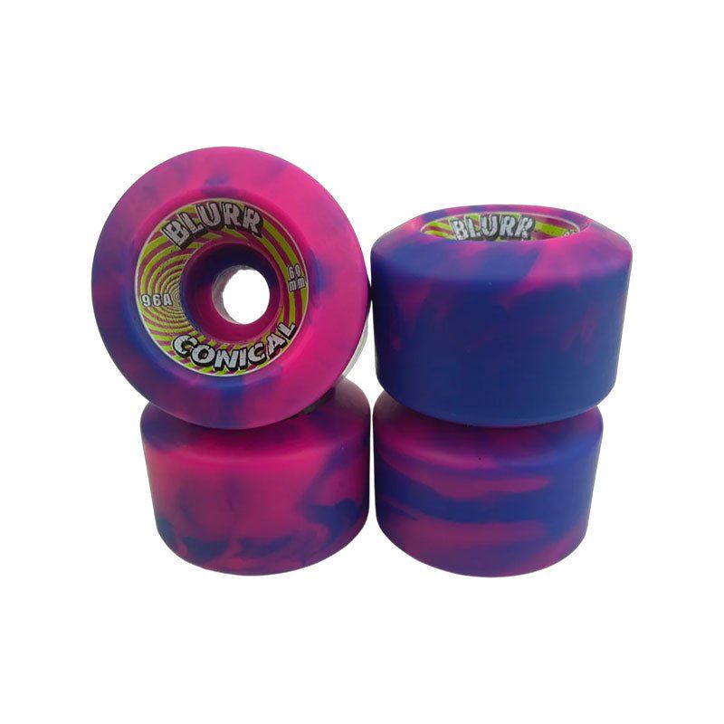 Blurr 60mm 96a Re-Issue Swirl Conical Pink/Purple Skateboard Wheels 4pk 5150 Skate Shop